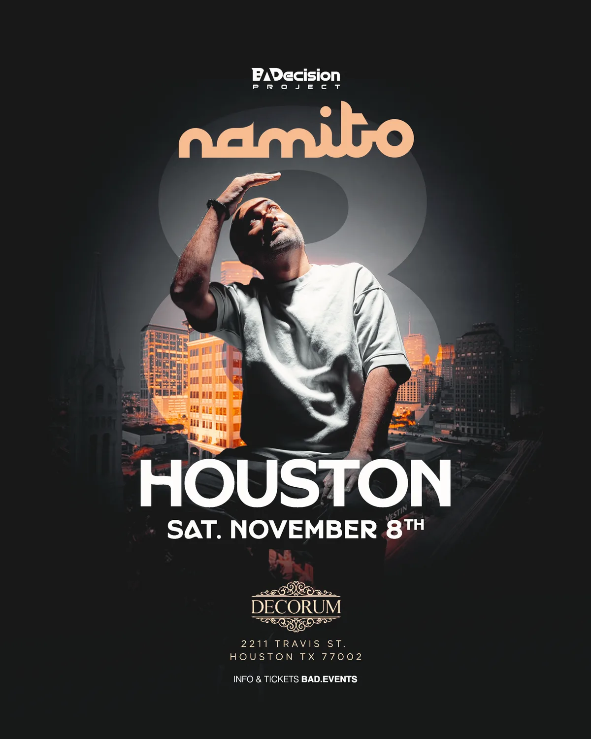 Namito Live in Houston in HOUSTON event artwork