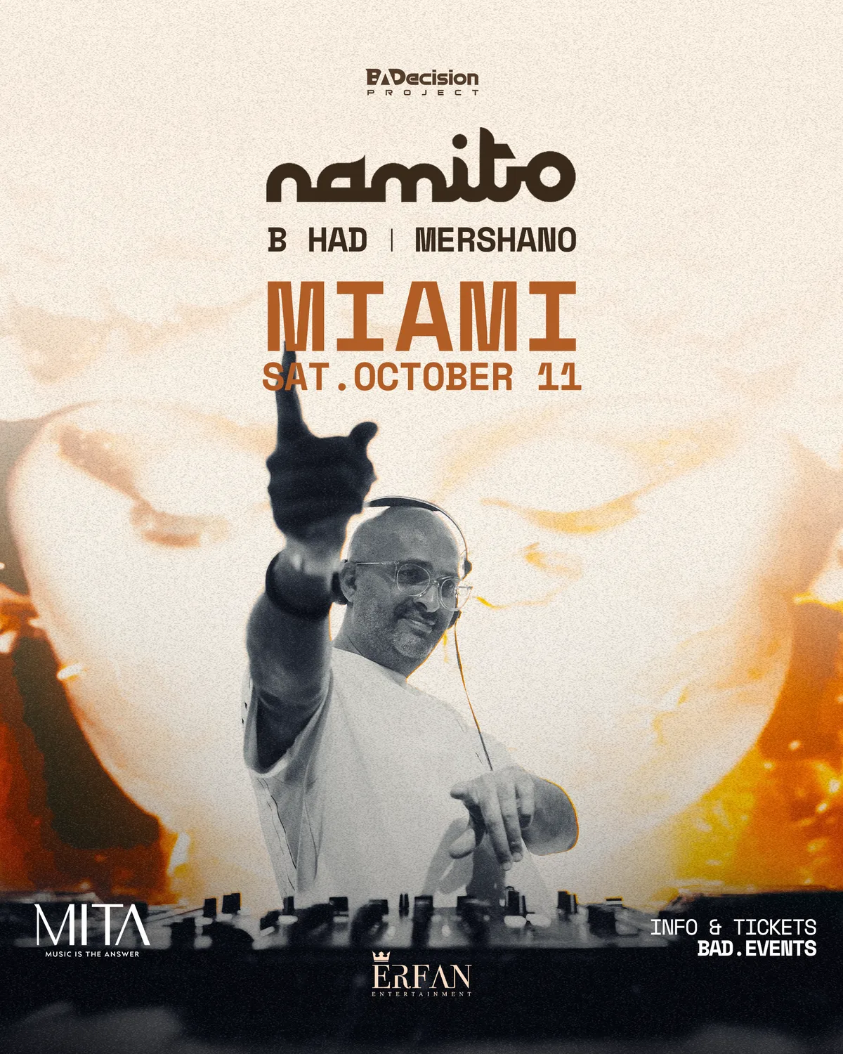 Namito Live in Miami in MIAMI event artwork