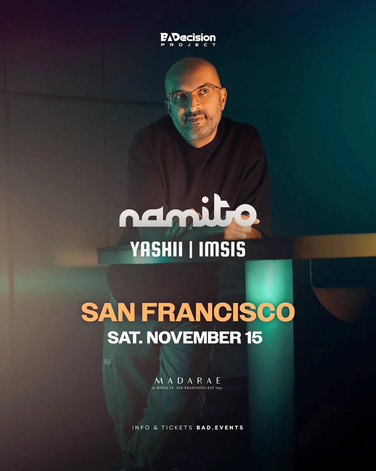 Namito Live in San Francisco in SAN FRANCISCO event artwork